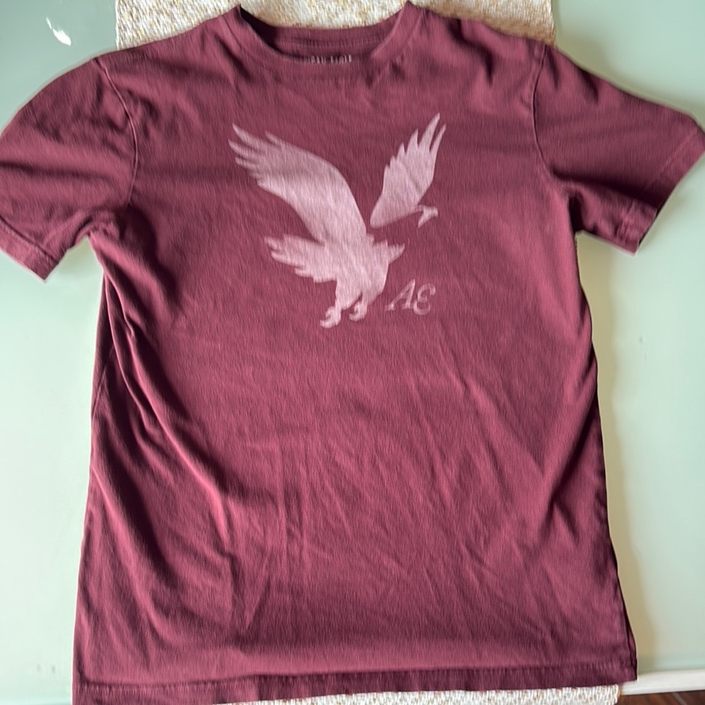 American Eagle Outfitters Kids Burgundy Eagle Tee